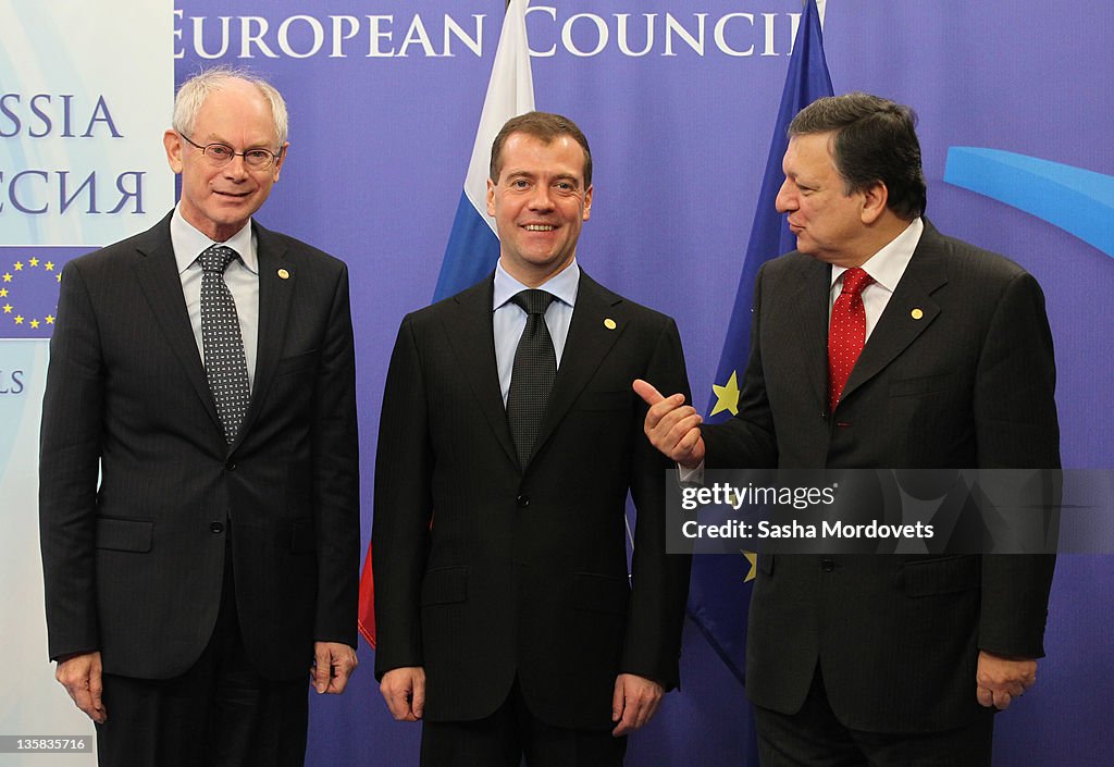 Medvedev In Brussels For Russia-EU Summit