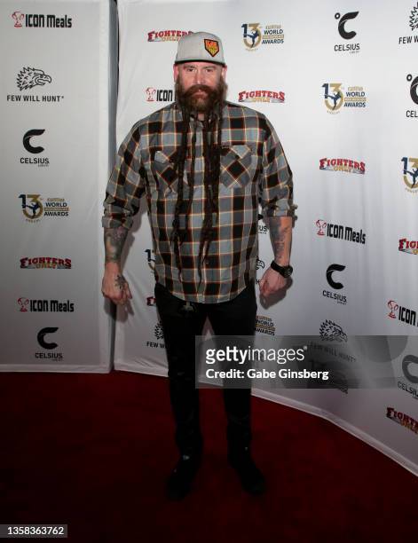 Bassist Chris Kael of Five Finger Death Punch attends the 13th annual Fighters Only World Mixed Martial Arts Awards at the Worre Studios on December...