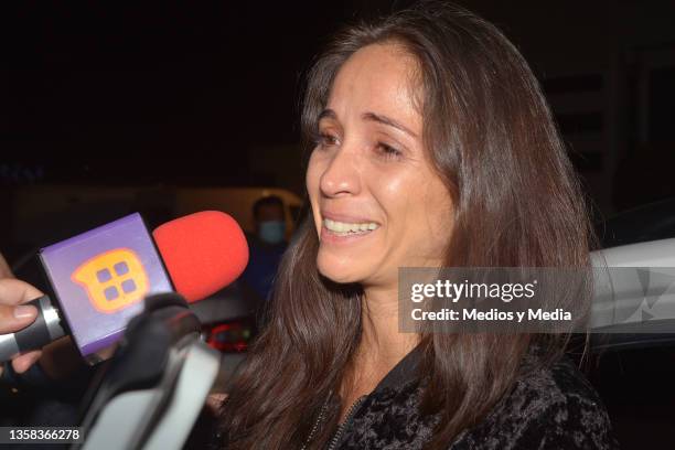 Claudia Cervantes arrives to the funeral of Mexican actress Carmen Salinas on December 10, 2021 in Mexico City, Mexico. Salinas died on December 9 at...