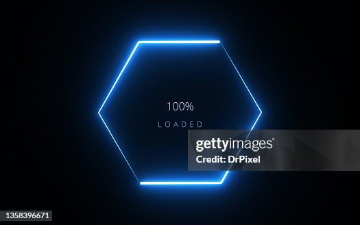 Modern Glowing Blue Color Progress Loading Hexagonal Bar High-Res Stock ...