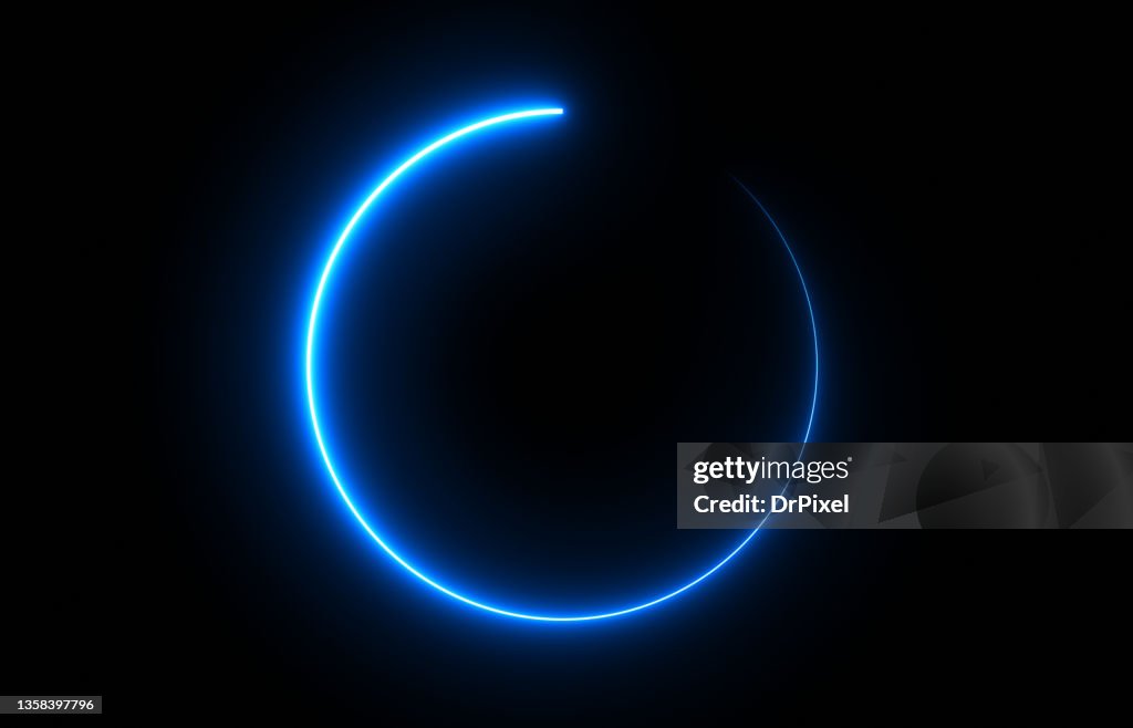 Modern Glowing Blue Color Progress Loading Circle Bar