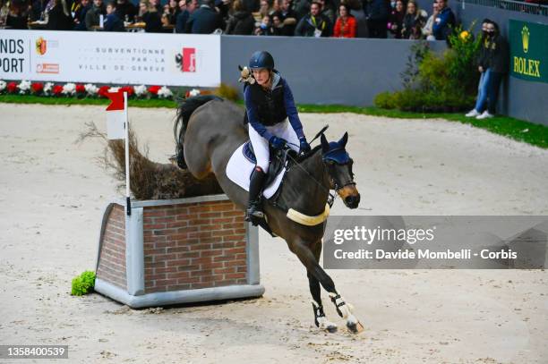 Lara De Liedekerke - Meier from Belgium, riding Alpaga d'Arville during Cross Indoor Rolex CHI Geneva on December 10, 2021 in Geneva, Switzerland.