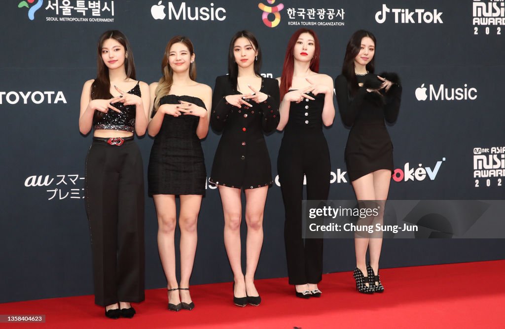 Mnet Rapper Girl group ITZY attends the Mnet Asian Music Awards 2021 on December ...