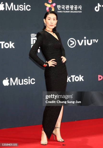 Actress Kim Seo-hyung attends the Mnet Asian Music Awards 2021 on December 11, 2021 in Paju, South Korea.