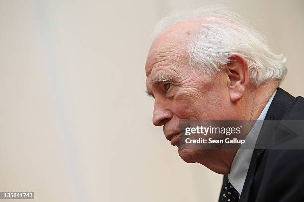 German economist and former Bundesbank President Hans Tietmeyer attends the Ludwig Erhard Lecture on December 15, 2011 in Berlin, Germany. President...