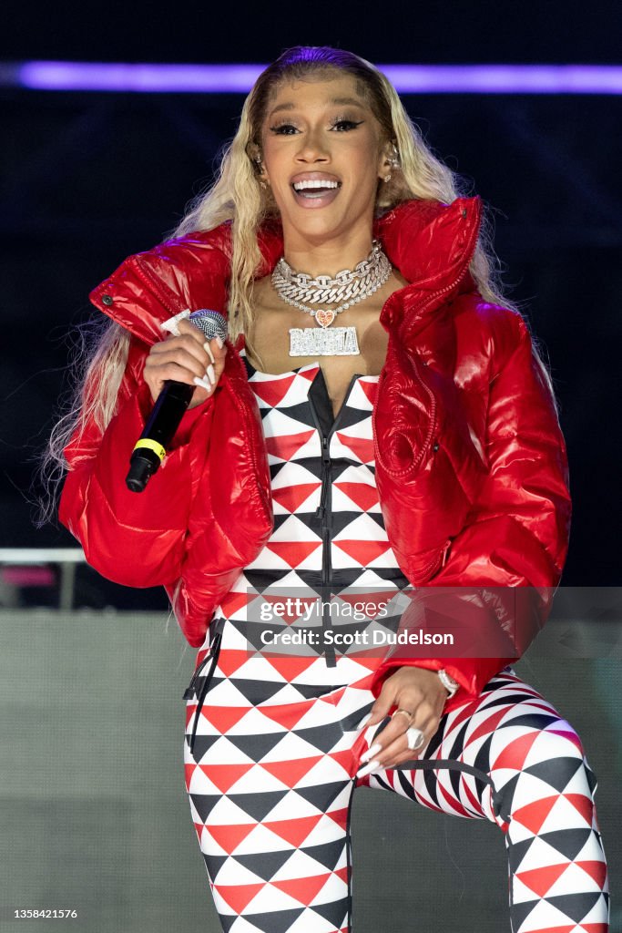 Rapper BIA performs onstage during Day 1 of Rolling Loud Los Angeles ...