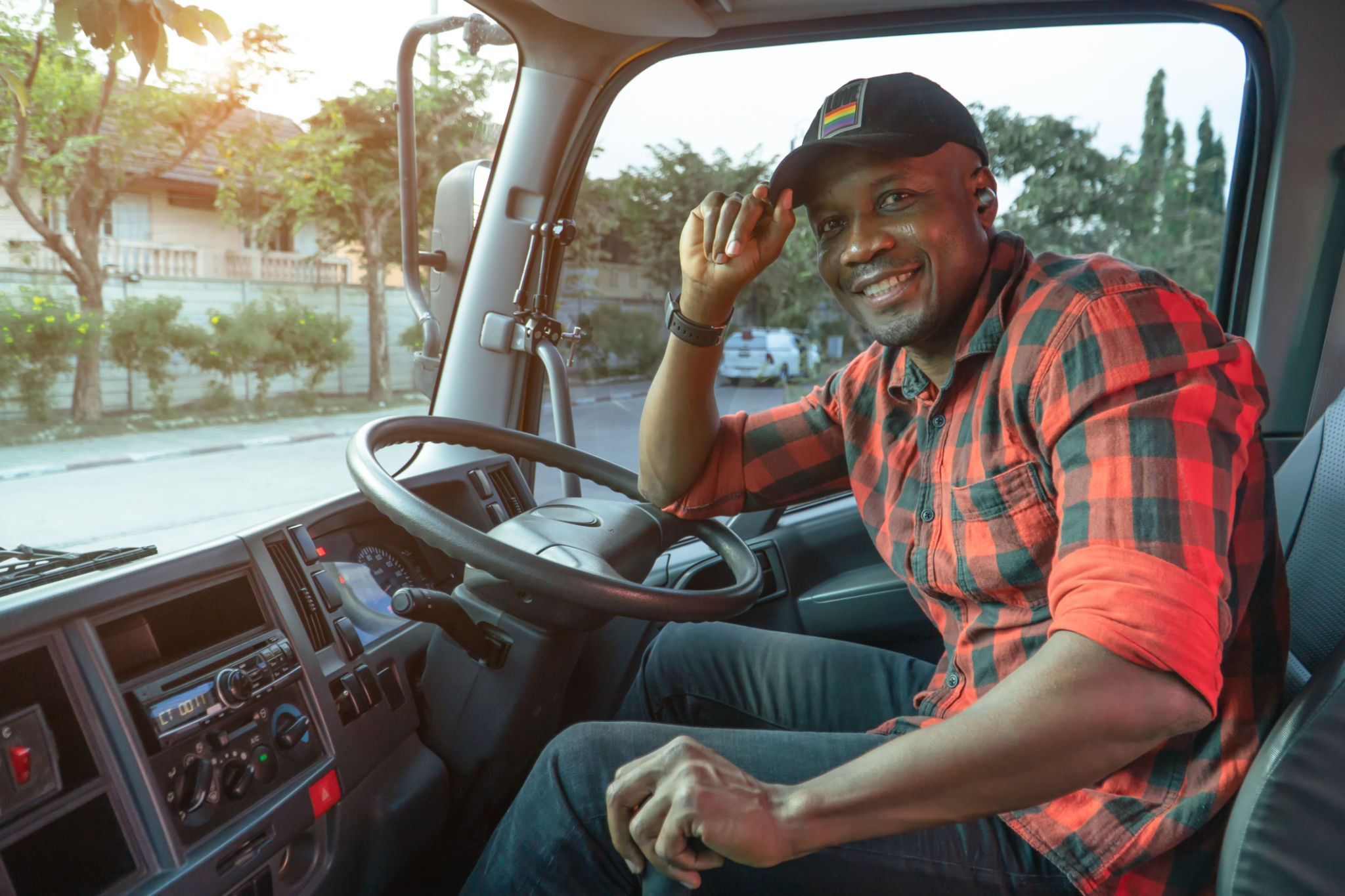 chauffeur smiling