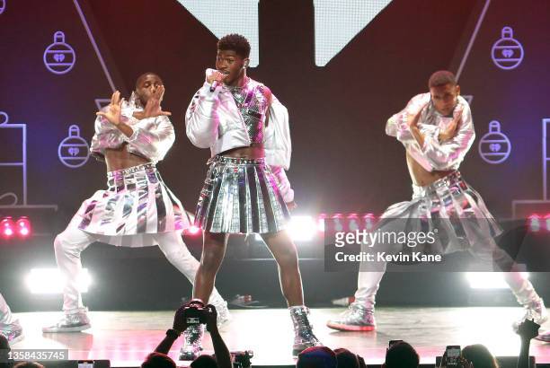 Lil Nas X performs during Z100's iHeartRadio Jingle Ball at Madison Square Garden on December 10, 2021 in New York City.