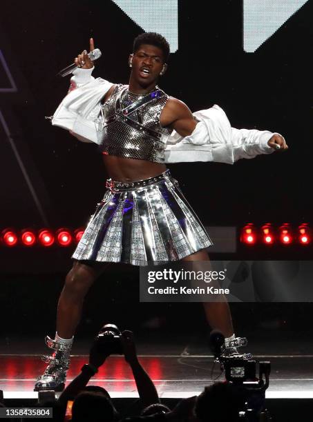 Lil Nas X performs during Z100's iHeartRadio Jingle Ball at Madison Square Garden on December 10, 2021 in New York City.