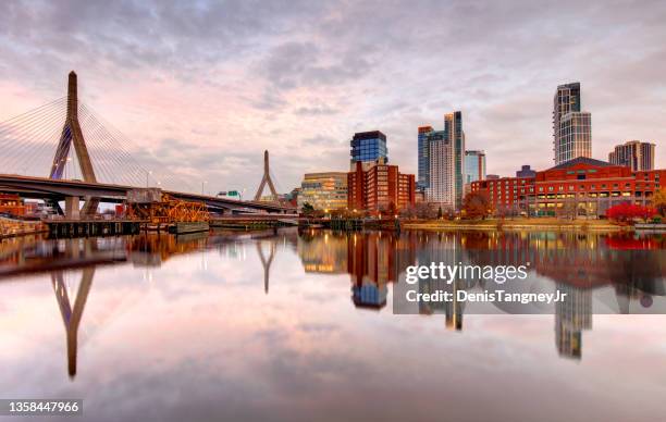 zakim bridge in boston, massachusetts - boston massachusetts stock pictures, royalty-free photos & images