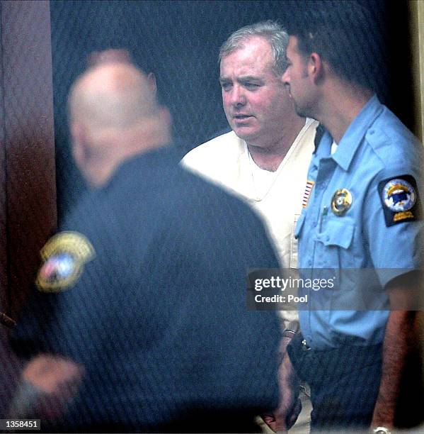 Michael Skakel leaves Superior Court after the first day of his sentencing hearing August 28, 2002 in Norwalk, Connecticut. Skakel was convicted of...