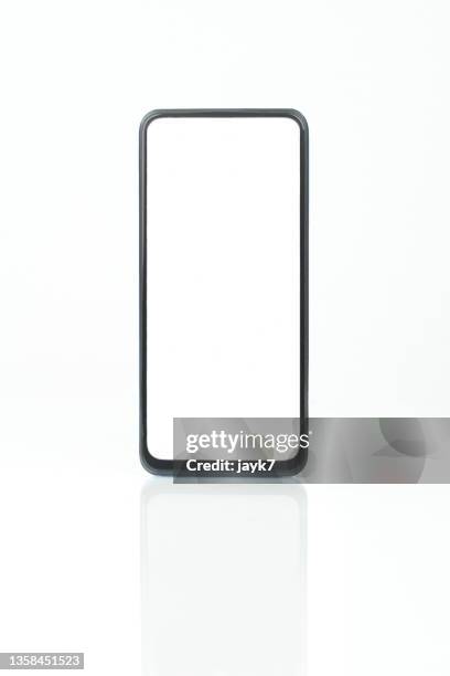 smart cell phone - smart phone white background stock-fotos und bilder