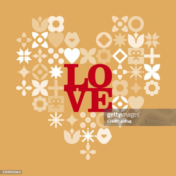 abstrakte herz valentinskarte - stern geometrisch stock-grafiken, -clipart, -cartoons und -symbole