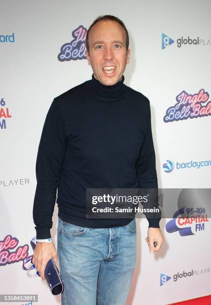 Matt Hancock attends day 1 of the Capital Jingle Bell Ball at The O2 Arena on December 11, 2021 in London, England.