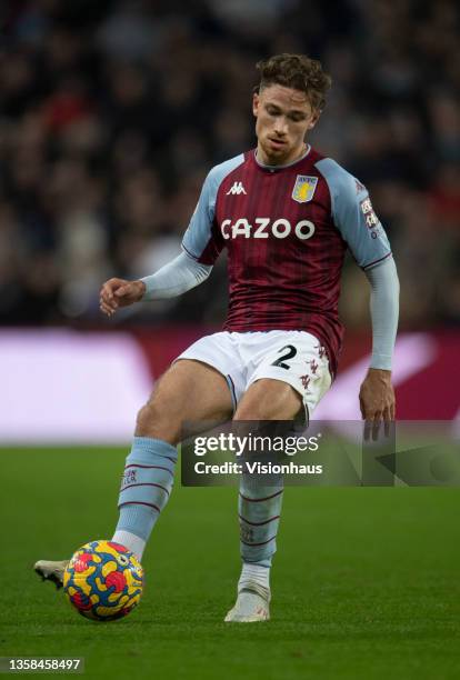 Matthew Cash of Aston Villa during the Premier League match between Aston Villa and Leicester City at Villa Park on December 5, 2021 in Birmingham,...