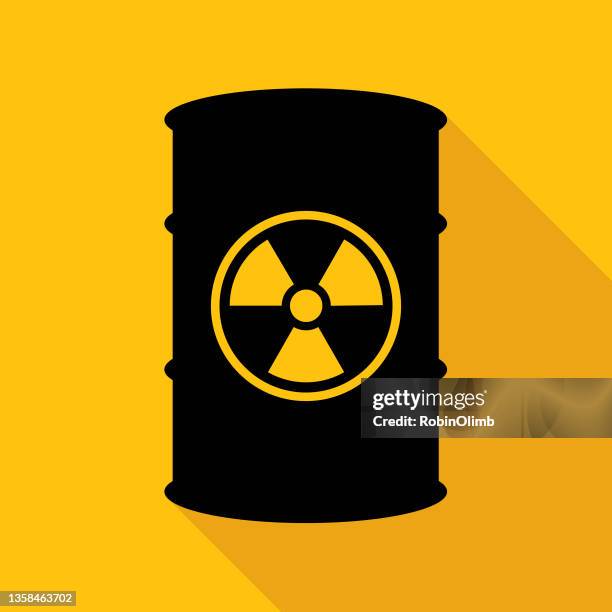 gold and black radiation barrel icon - toxic waste 幅插畫檔、美工圖案、卡通及圖標