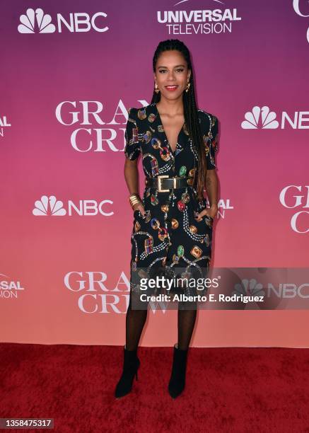 Grasie Mercedes attends NBC's new comedy series "Grand Crew" premiere event at Alta Adams on December 11, 2021 in Los Angeles, California.