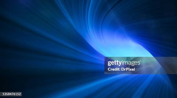 abstract blue digital tunnel - tunnel photos et images de collection