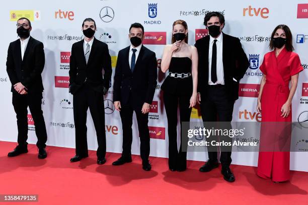 La Fortuna cast attend 27th 'Jose Maria Forque' Awards at Palacio Municipal de Congresos de Madrid on December 11, 2021 in Madrid, Spain.