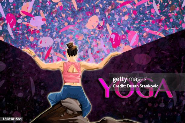 yoga flow - cow face pose stock illustrations