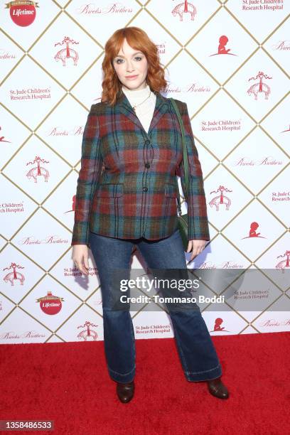 Christina Hendricks attends the Brooks Brothers Hosts Special Holiday Celebration To Benefit St. Jude Children's Research Hospital at The Maybourne...