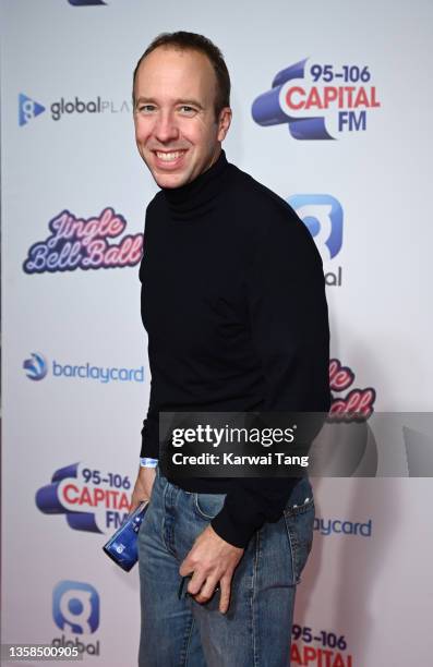 Matt Hancock attends day 1 of the Capital Jingle Bell Ball at The O2 Arena on December 11, 2021 in London, England.