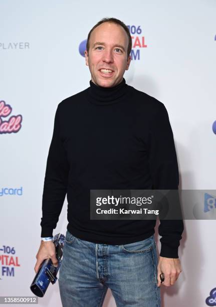 Matt Hancock attends day 1 of the Capital Jingle Bell Ball at The O2 Arena on December 11, 2021 in London, England.