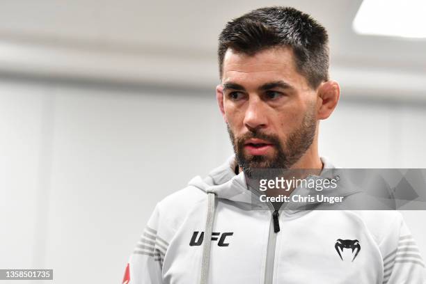 Dominick Cruz looks on backstage during the UFC 269 on December 11, 2021 in Las Vegas, Nevada.