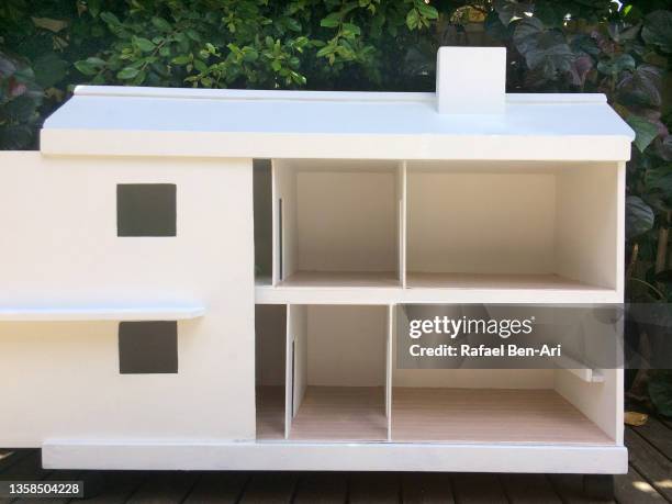 large white dollhouse inside view - home loan australia stock pictures, royalty-free photos & images