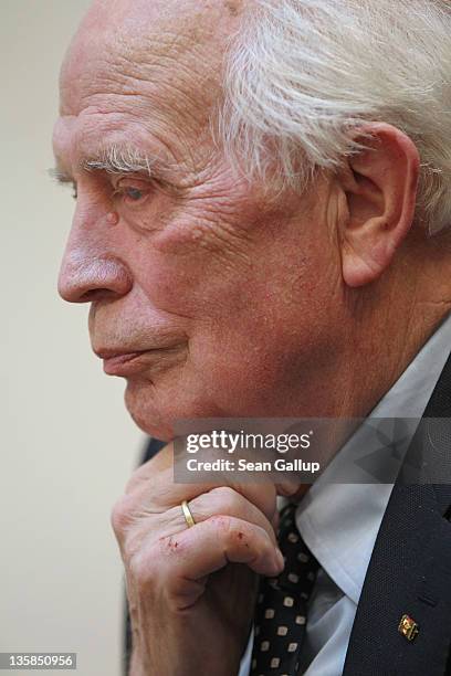 German economist and former Bundesbank President Hans Tietmeyer attends the Ludwig Erhard Lecture on December 15, 2011 in Berlin, Germany. President...