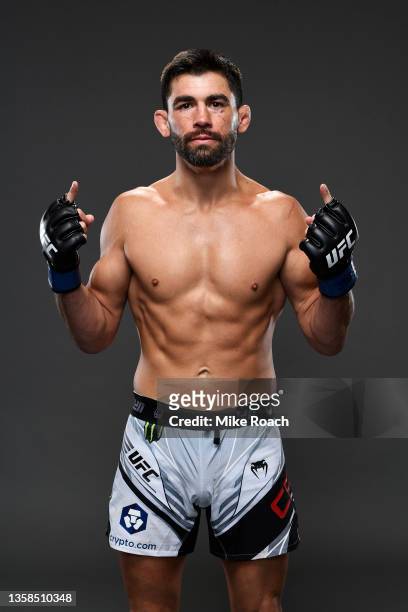 Dominick Cruz poses for a portrait after his victory during the UFC 269 on December 11, 2021 in Las Vegas, Nevada.