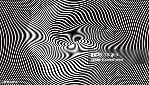 ilustraciones, imágenes clip art, dibujos animados e iconos de stock de líneas onduladas concéntricas fondo abstracto - optical illusion