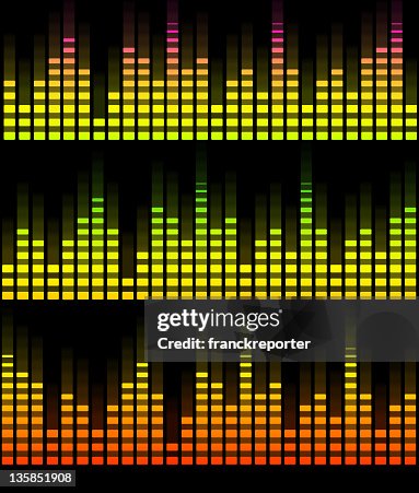 Music equalizer blurred in black background Music equalizer blurred in black background