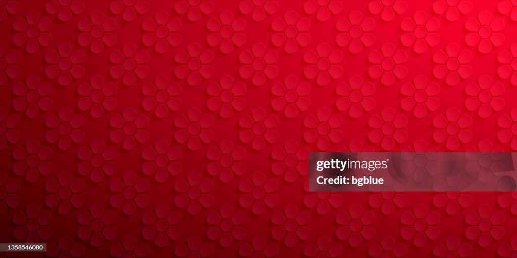 Abstract red background - Flower pattern