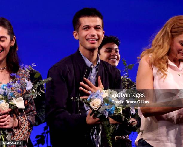 Jordan Fisher during the reopening night curtain call for "Dear Evan Hansen" on Broadway at The Music Box Theatre on December 11, 2021 in New York...
