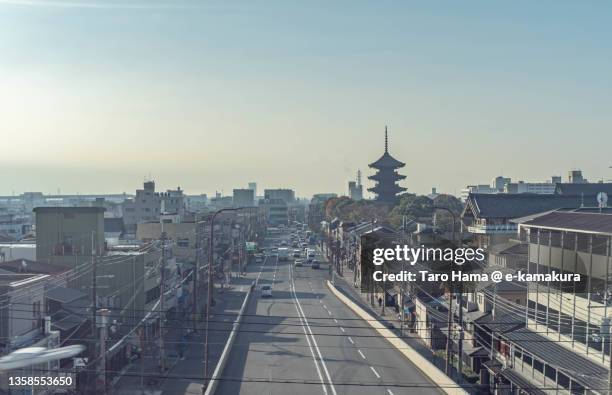 city street in kyoto city of japan - kyoto city stock pictures, royalty-free photos & images