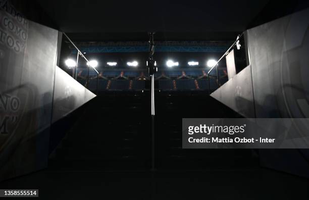 General view inside the stadium during the UEFA Champions League group D match between Real Madrid and FC Internazionale at Estadio Santiago Bernabeu...