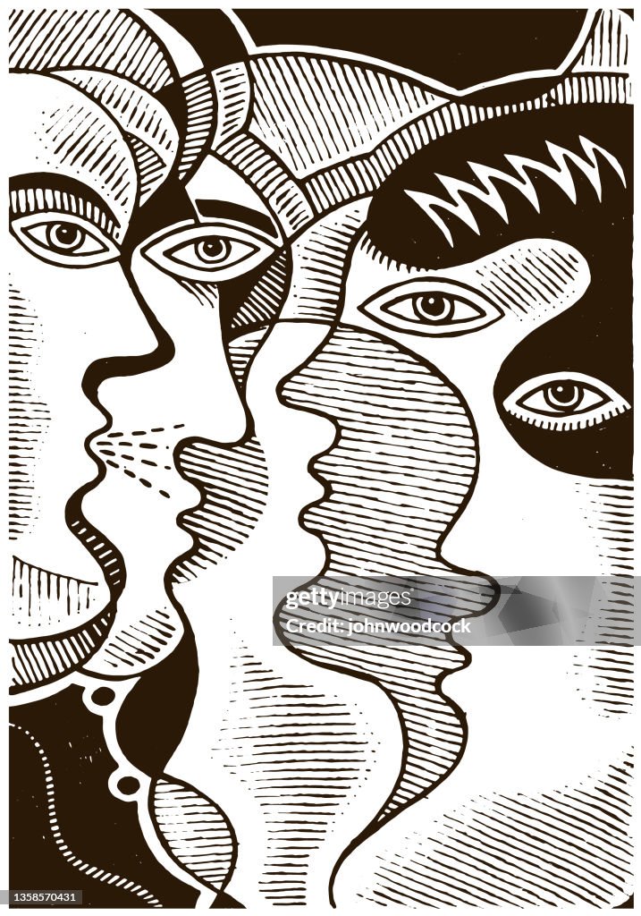 Mono falando cabeças desenhando