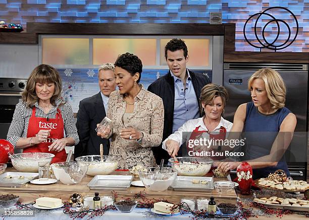 Star Kris Humphries and his mom Debra Humphries visit GOOD MORNING AMERICA on 12/9/11, and bake holiday cookies with Taste of Home editor-in-chief...