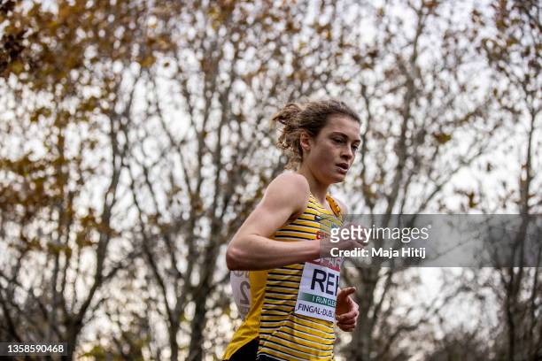 Alina Reh of Germany competes during SPAR European Cross Country Championships 2021 Women Senior race on December 12, 2021 in Sport Ireland National...