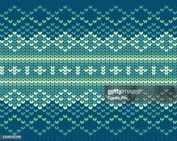 seamless sweater holiday winter pattern - crochet stock illustrations