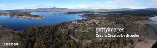 aerial panorama view of granadilla - extremadura stockfoto's en -beelden