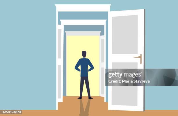 get the access to success. - opening office door stock illustrations