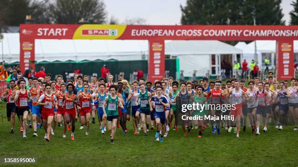 Athletes compete during U20 Men race of SPAR European Cross Country Championships 2021 on December 12, 2021 in Sport Ireland National Cross Country...