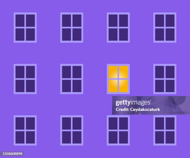 individuality concept with bright window of the building - multiple pathways background stock illustrations
