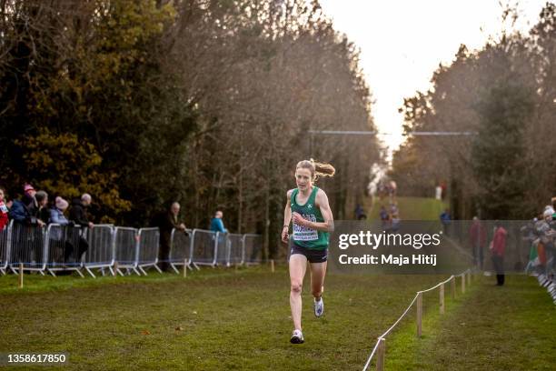 Fionnuala McCormack of Irland competes during SPAR European Cross Country Championships 2021 Women Senior race on December 12, 2021 in Sport Ireland...