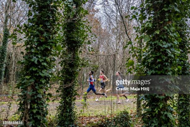 Athletes compete at U20 Men race during SPAR European Cross Country Championships 2021 on December 12, 2021 in Sport Ireland National Cross Country...
