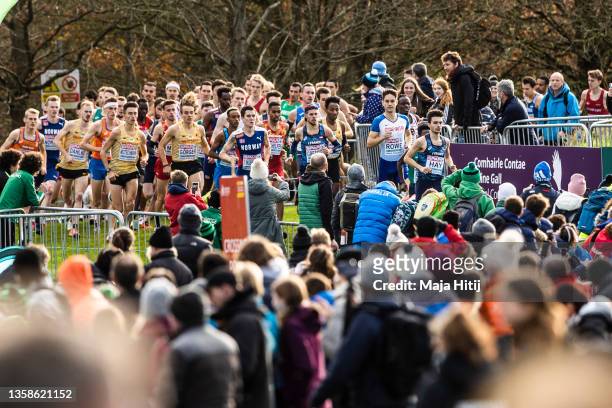 Athletes compete during Men Senior race of SPAR European Cross Country Championships 2021 on December 12, 2021 in Sport Ireland National Cross...