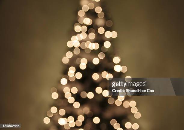 christmas tree lights - kerstverlichting stockfoto's en -beelden