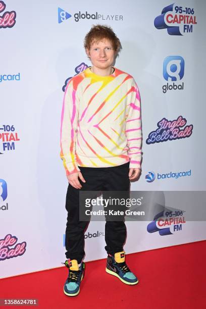 Ed Sheeran attends day 2 of the Capital Jingle Bell Ball at The O2 Arena on December 12, 2021 in London, England.